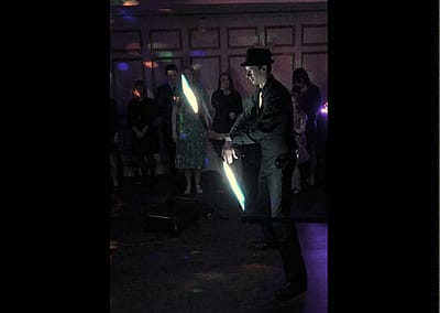 Add a cabaret show to your evening party (your names will be added to the glow tubes)