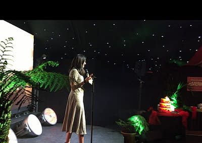 Supplying celebrity hosts, singers & venue styling for corporate anniversary dinner